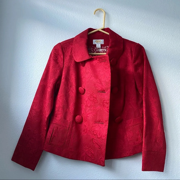 132. NWT Talbots Floral Red jacket - Picture 8 of 12